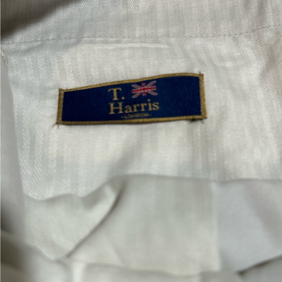 T Harris London Pants Mens 38x32 Beige Belted Cuffed Chino Pleated Khakis - Picture 4 of 5